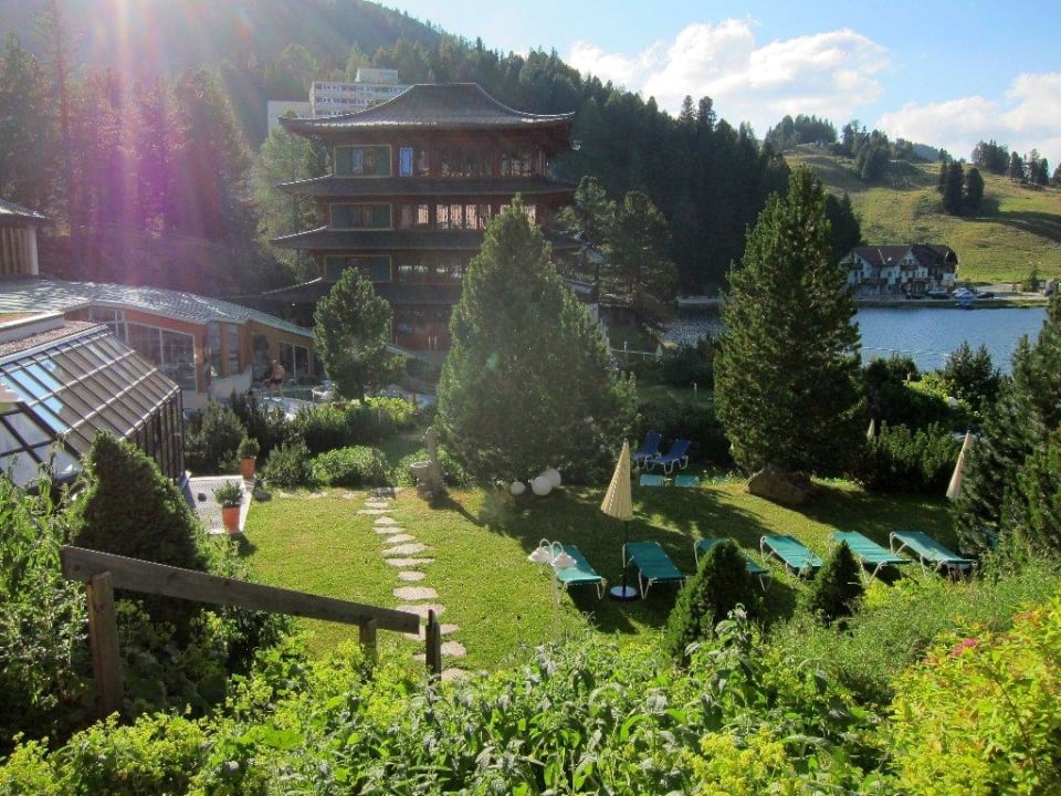Liegewiesen & Wellnessbereich  Hotel Hochschober