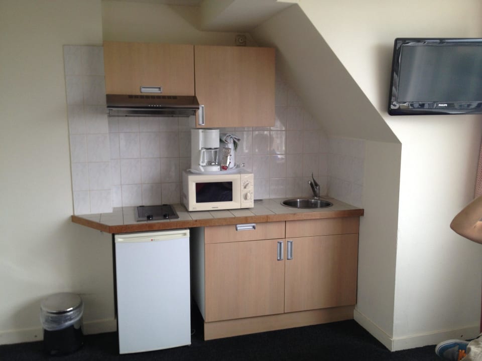 Kochbereich in unserem Doppelzimmer Hotel Duinzicht Duinhorst