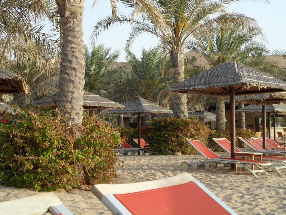 Liegen am Strand Miramar Al Aqah Beach Resort