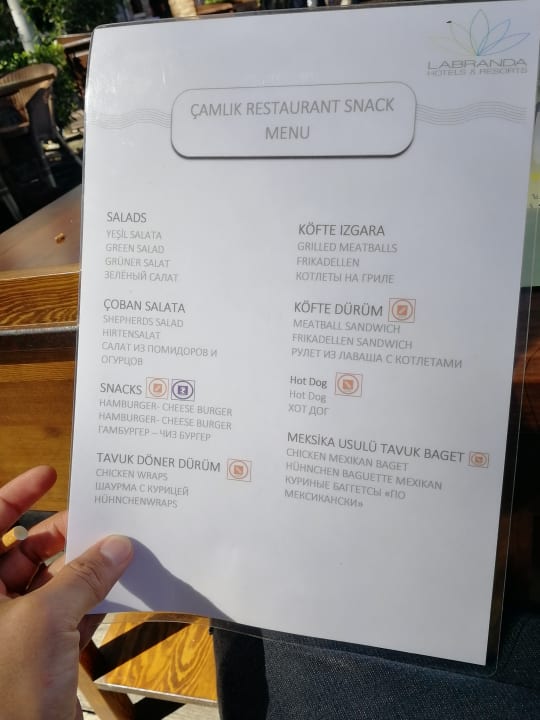 Snackauswahl Labranda Mares Marmaris