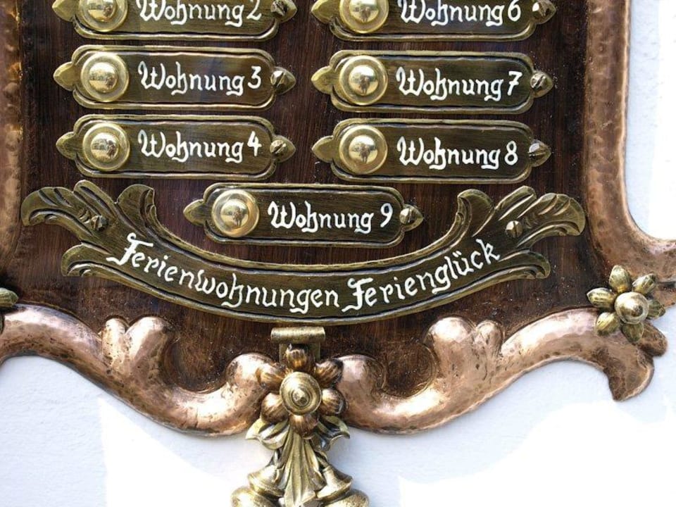 Ferienwohnung Ferienglück Klingelschild Ferienwohnungen Ferienglück