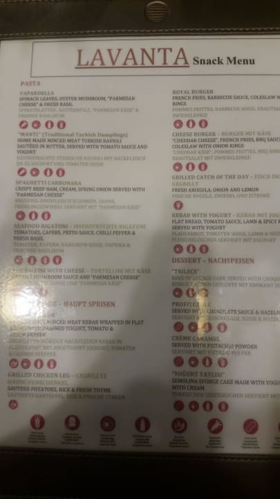 Lavanta Snack Restaurant Karte Acanthus Cennet Barut Collection