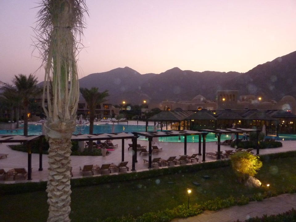 Pool Dämmerung Miramar Al Aqah Beach Resort