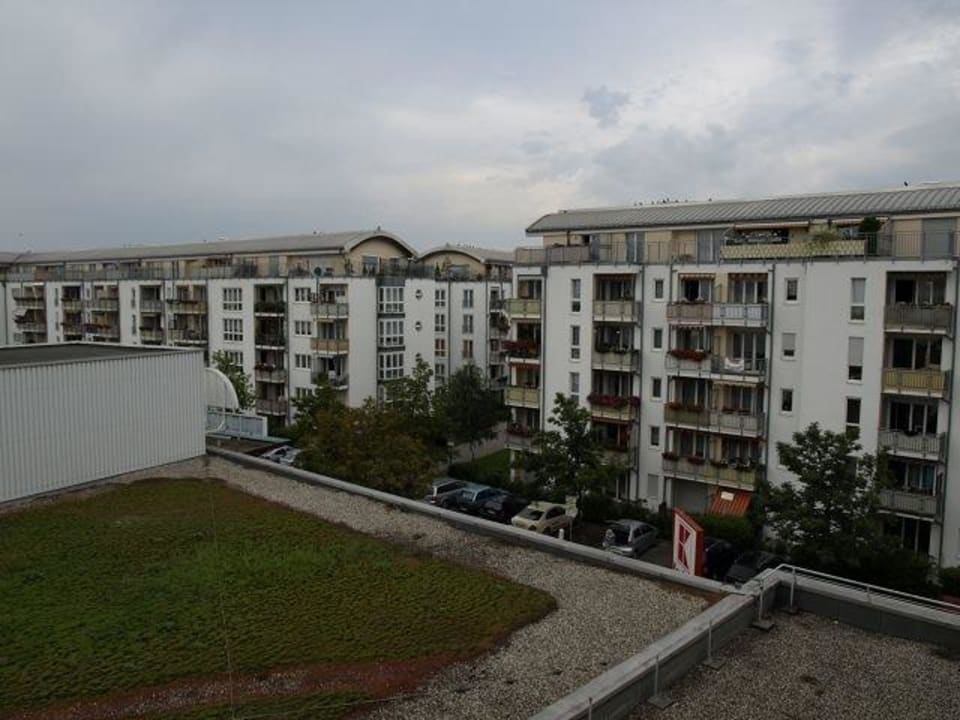 Blick vom Balkon acora Leipzig Living the City