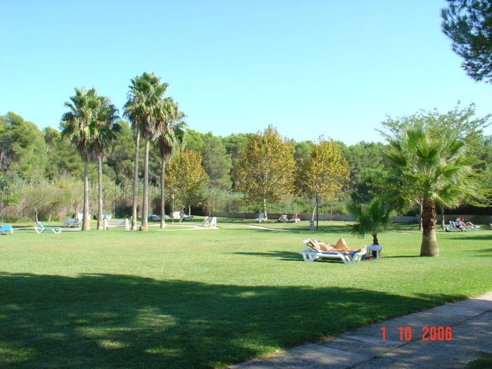 Die weiläufige Gartenanlage Hotel Exagon Park