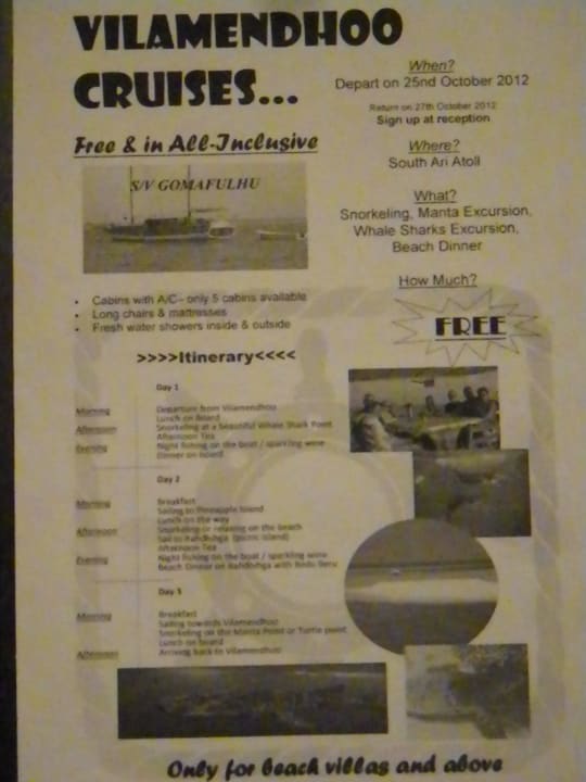 Gratis Kreuzfahrt um Bungalow frei zu bekommen Vilamendhoo Island Resort & Spa