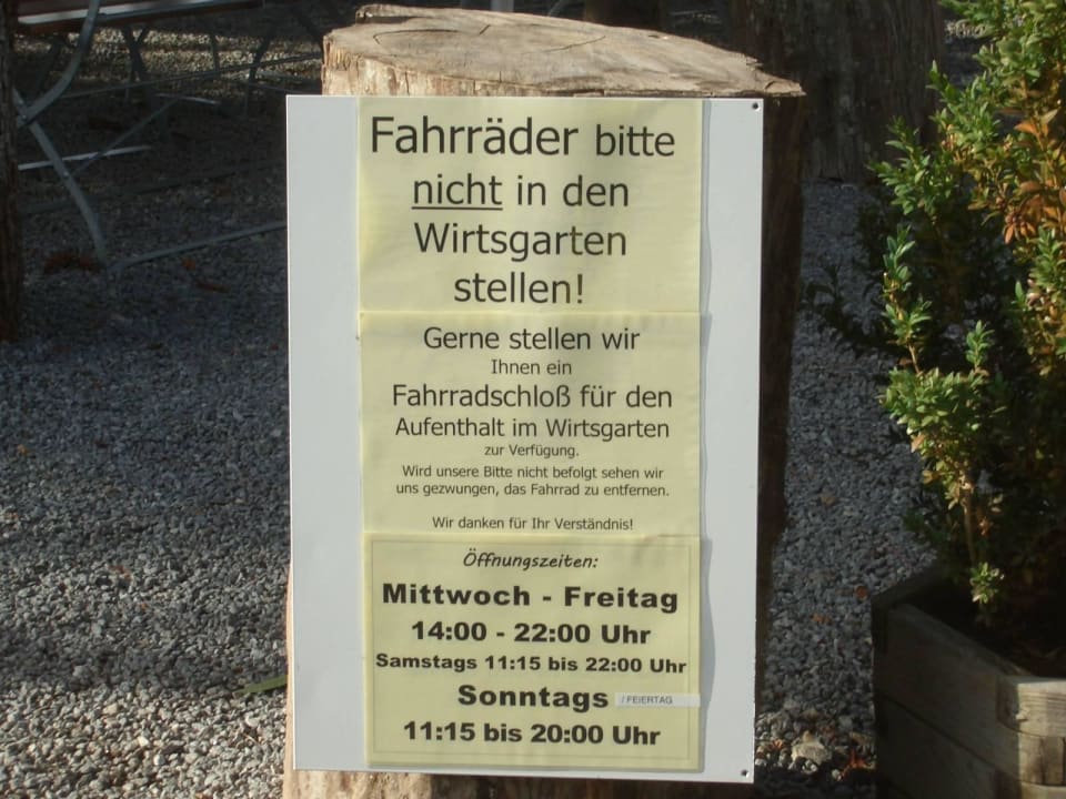Hinweis Gasthaus Zum Donauufer
