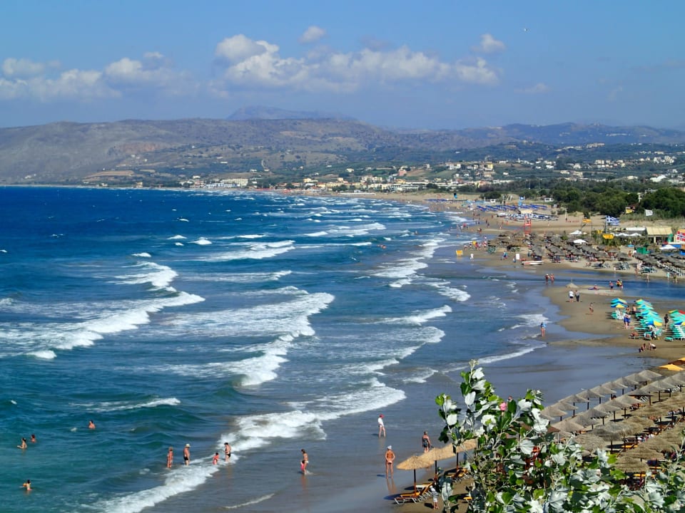 Strand vom Zimmer gesehen Hotel Corissia Princess