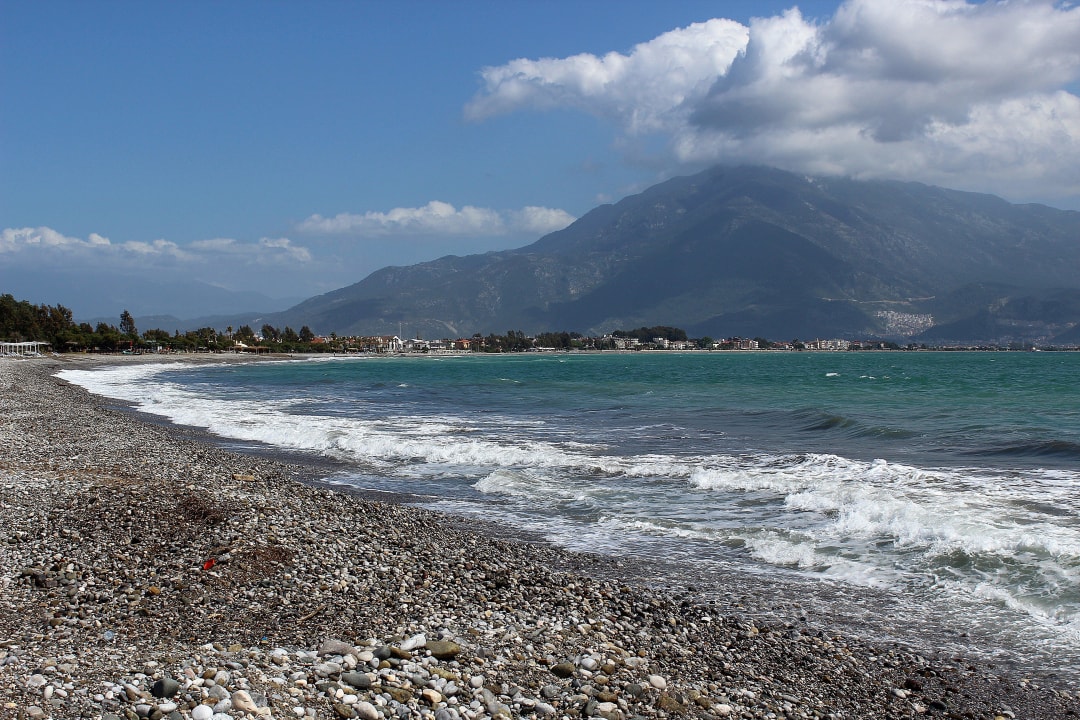 Vom Strand auf das Taurusgebirge Jiva Beach Resort
