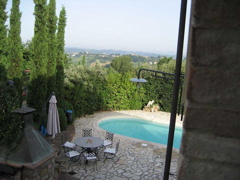 Pool, Terrasse und Aussicht Ferienhaus La Vecchia Pieve