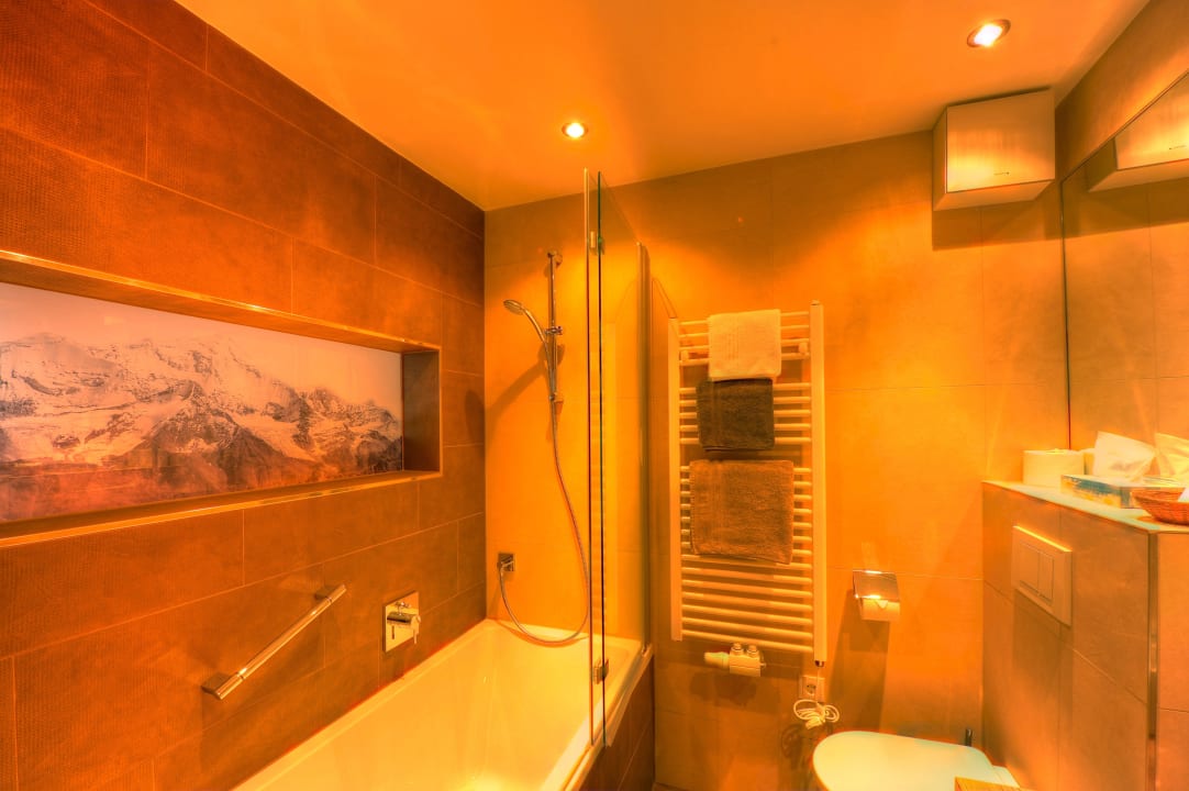 Badezimmer Doppelzimmer Erker Hotel Garni St. Georg