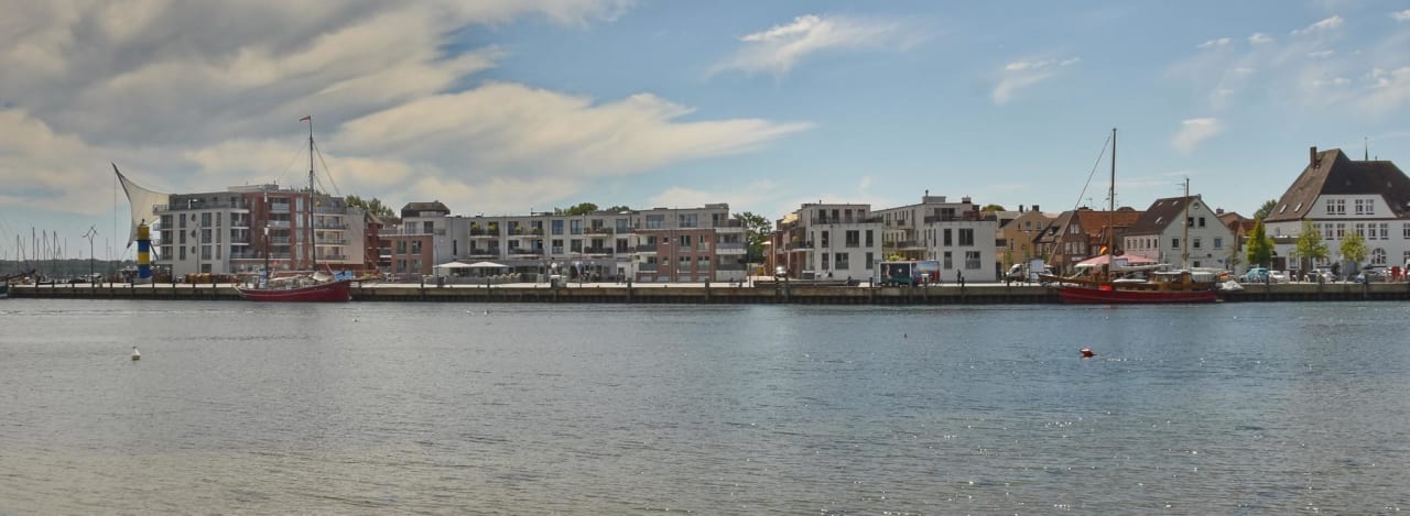 Außenansicht Apartmenthaus Hafenspitze Ap. 10 - Borbyblick