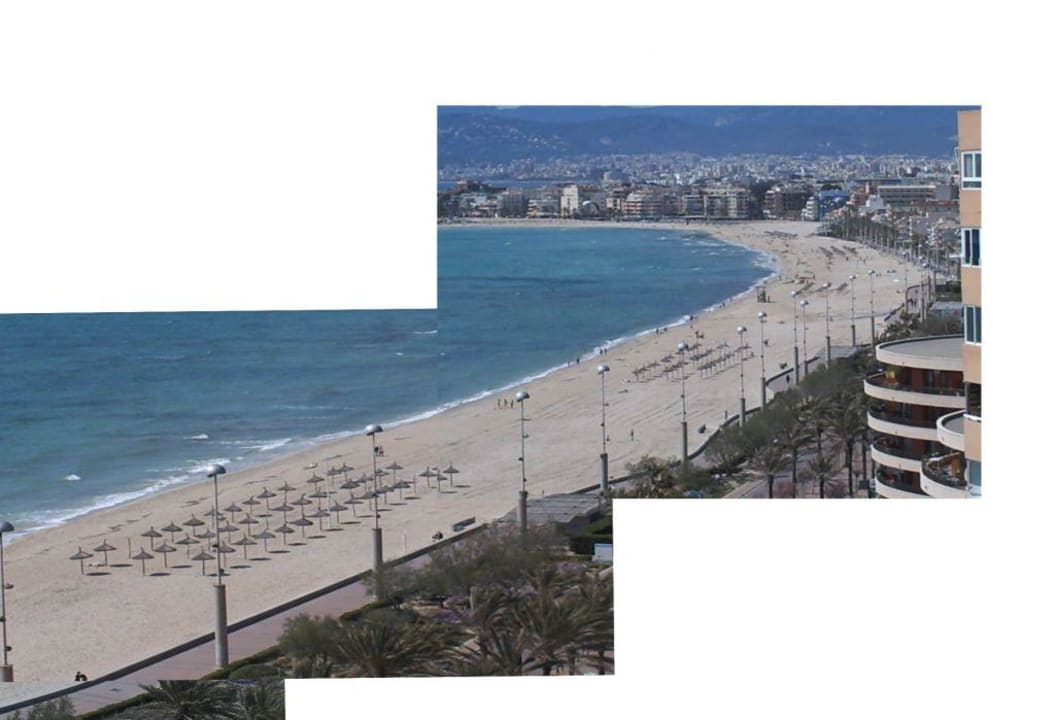 Panorama von Balneario 11 bis üb. Palma hinweg. allsun Hotel Pil-lari Playa