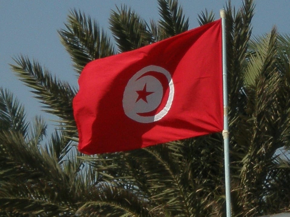 Tunesienflagge am Pool Houda Golf & Beach Club