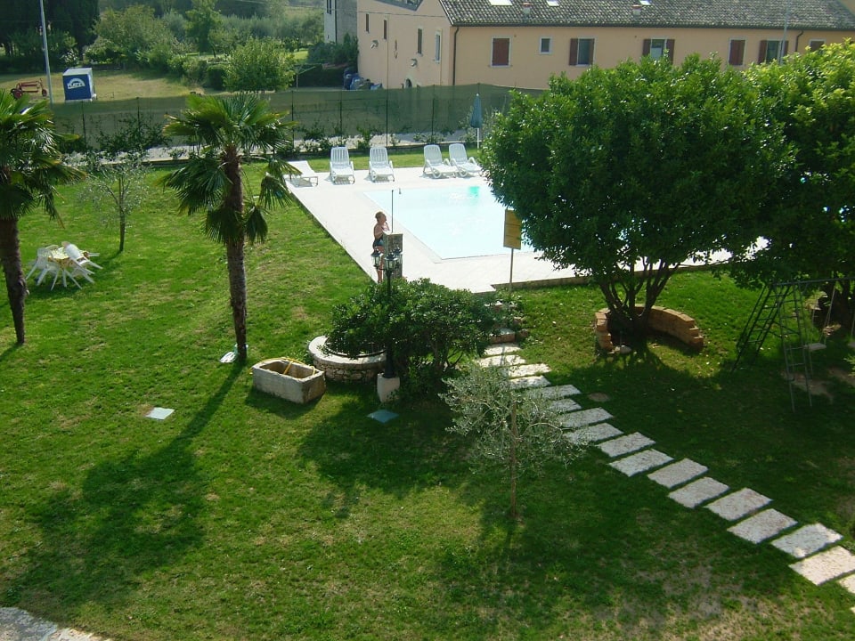 Blick vom Fenster Ferienhaus Rustico