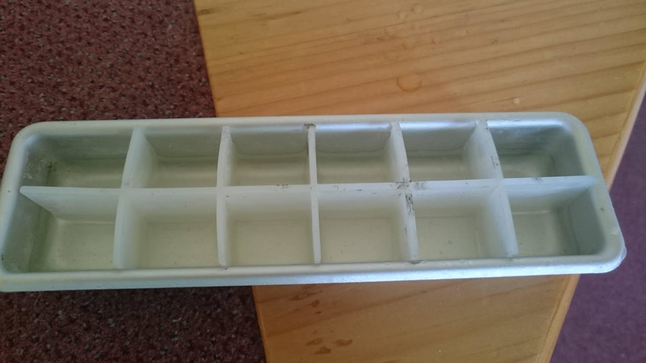 Grünes Wasser im Eiswürfelbehälter und Schimmel Hotel Weinland