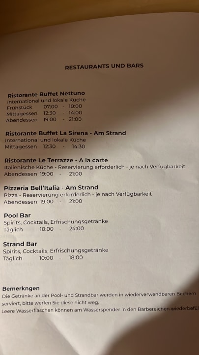 Gastro Aldiana Club Rocca Nettuno Calabria