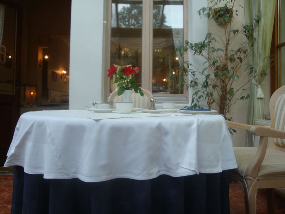 Unser Frühstückstisch im Wintergarten Villa Herzog