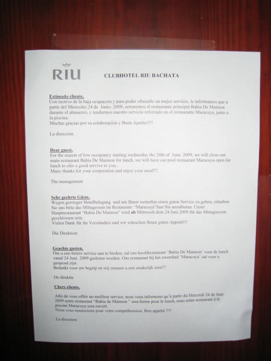 Im Bachata hat man das restaurant mittags geschl. Playabachata Hotel