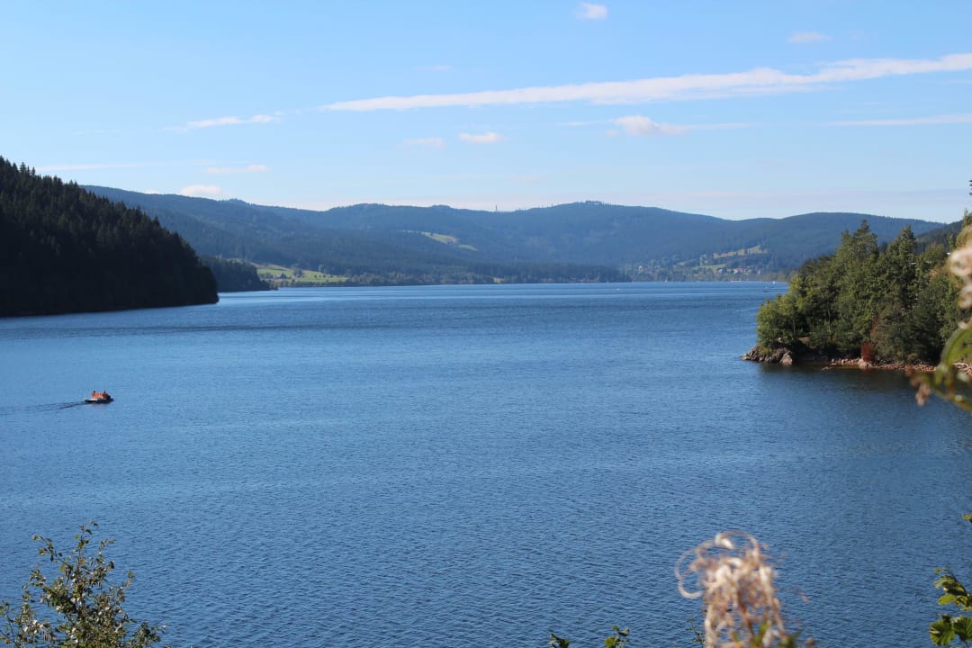 Seeblick von der Zimmerterrasse Seehotel Hubertus -Schloss am See