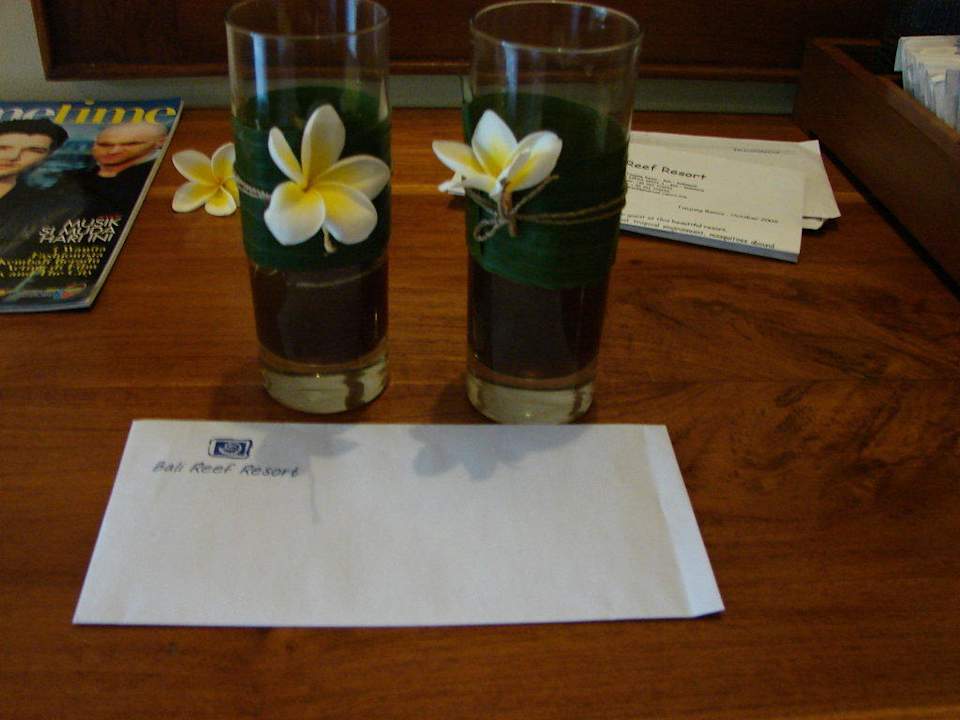 Begrüßungsdrink auf dem Zimmer Bali Reef Resort