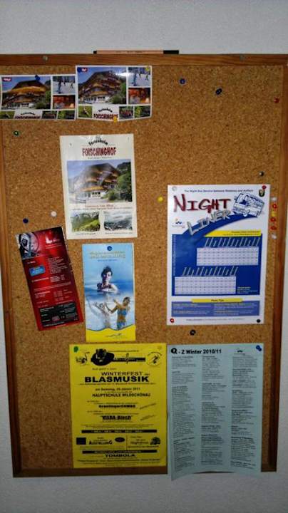 Info-Tafel Busse, Taxi etc. Ferienheim Foischinghof