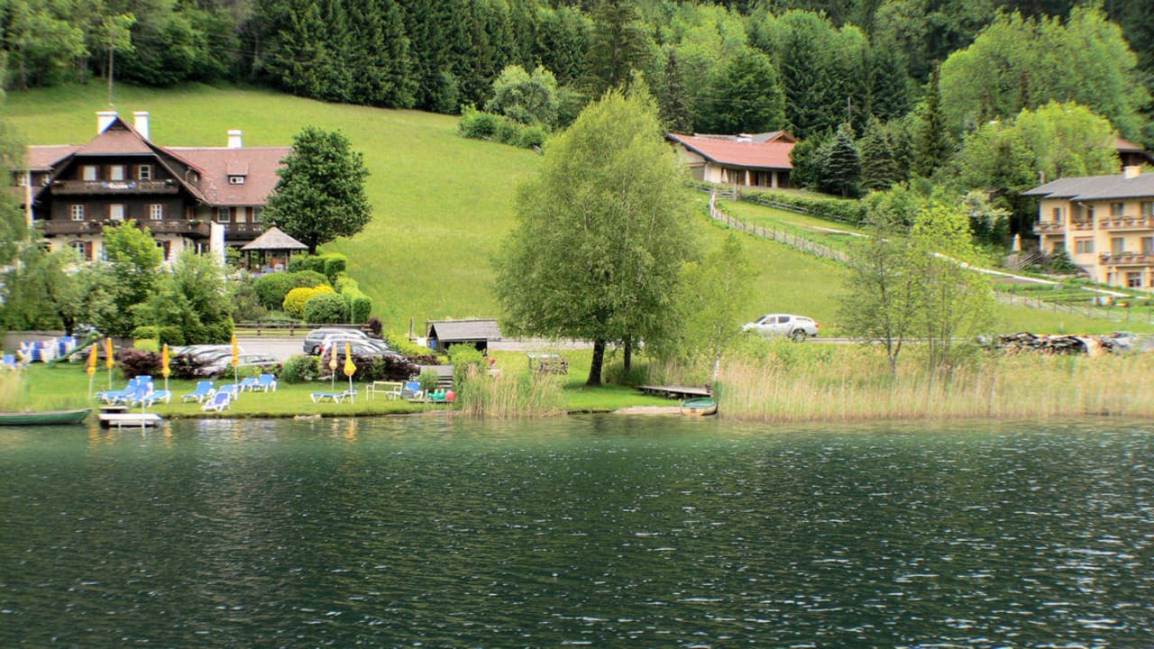 Blick auf den Badestrand Pension Kamenhof