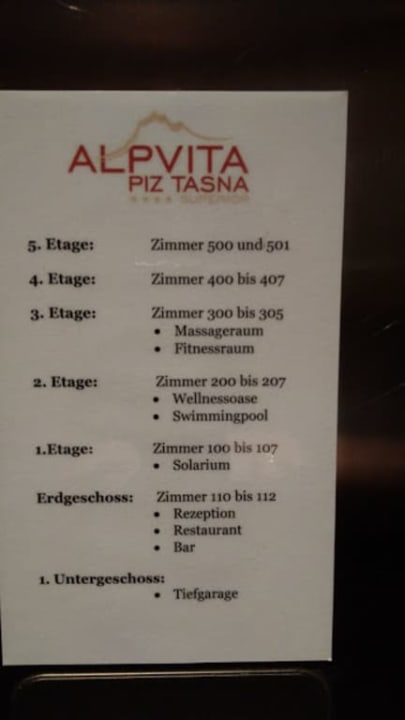 Informacje Hotel Alpvita Piz Tasna