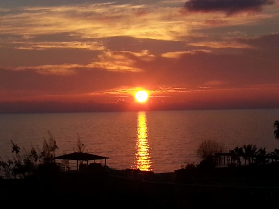 Sonnenuntergang, Blick vom Balkon Hotel Royal Garden Beach