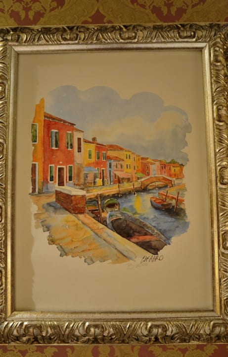 Aquarell in unserem Zimmer Hotel Moresco