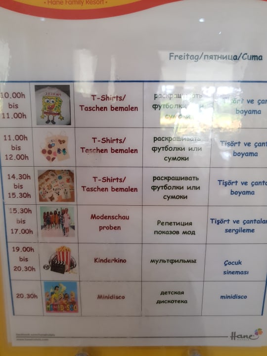 Tagesplan für die Kids Hane Family Resort