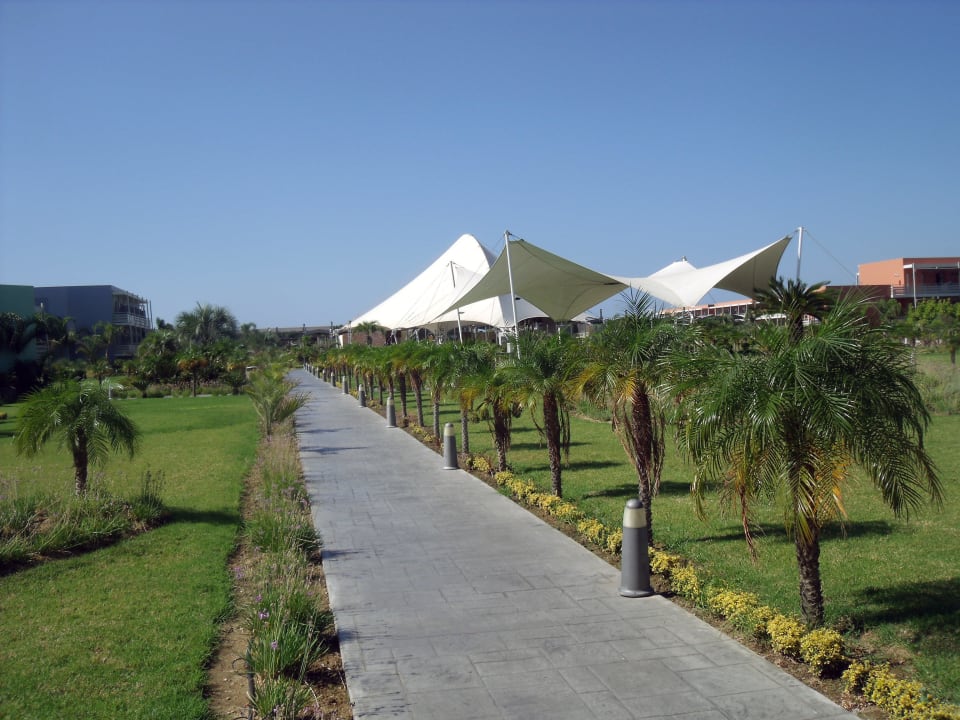 Garten mit Blick auf Animationszelt Blue Lagoon Resort