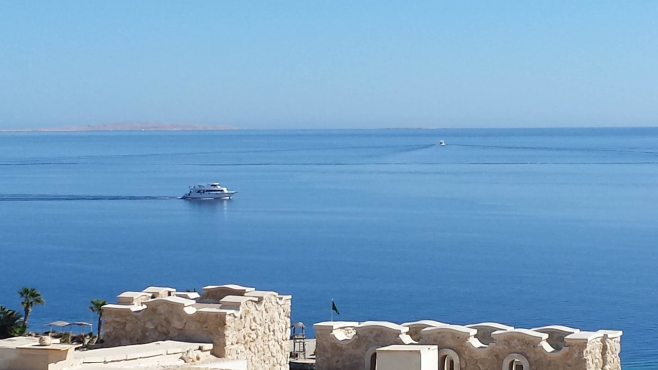 Blick von unserer Terrasse Pickalbatros Citadel Resort