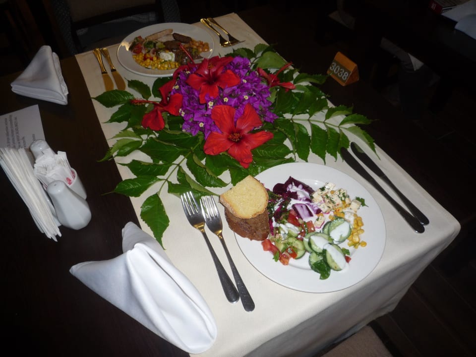 Tischdekoration letzter Abend Hotel Defne Star