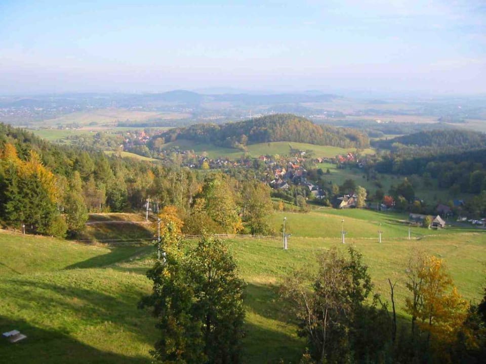 Ausblick vom Balkon Familienhotel Hubertusbaude