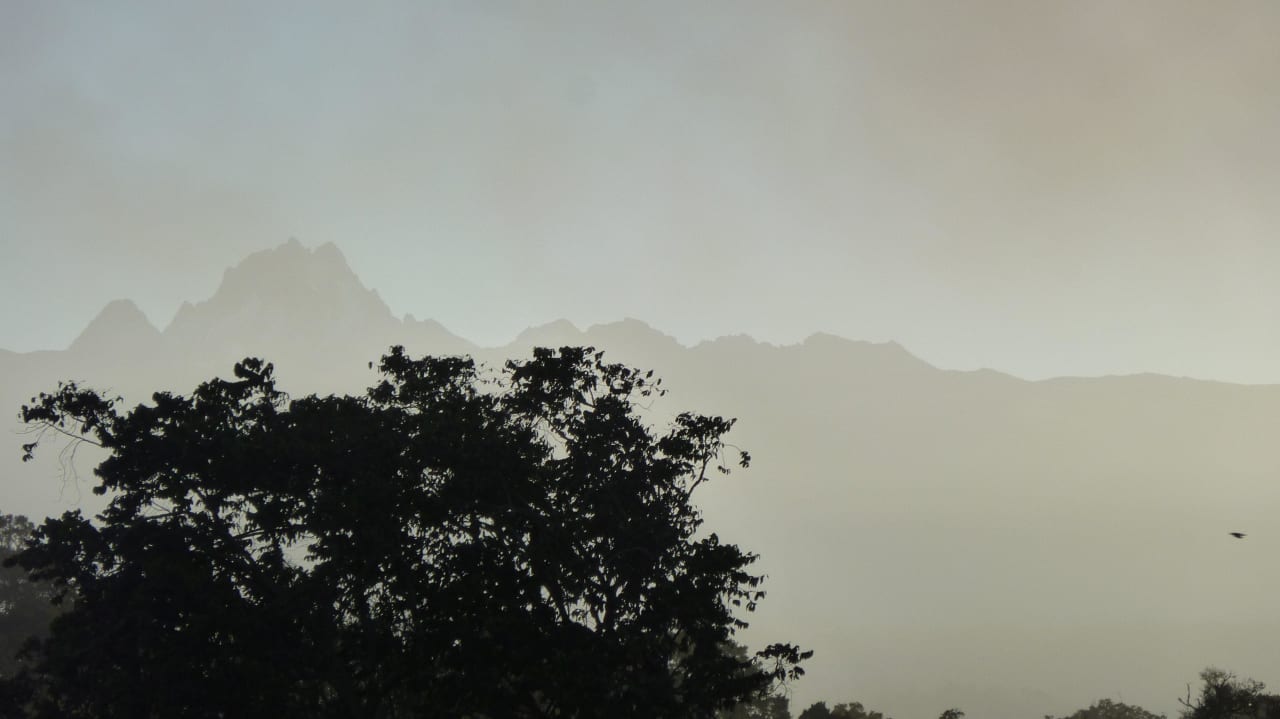 Blick zum Mount Kenia Hotel Serena Mountain Lodge