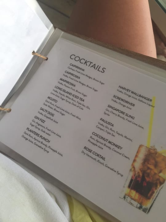 Cocktailkarte Diamonds Thudufushi