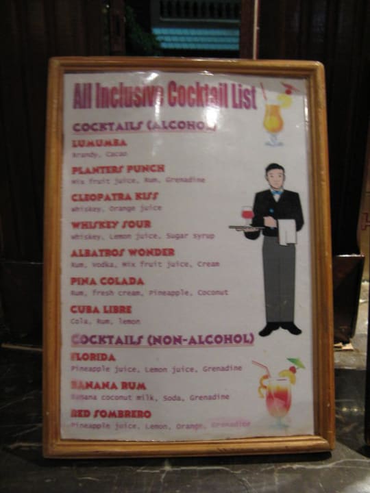 Cocktail liste Pickalbatros Aqua Vista Resort - Hurghada