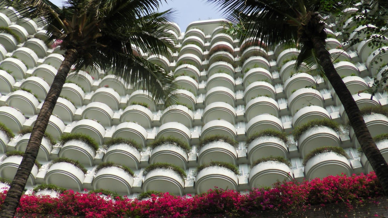 Krungthep Wing vom Pool aus Shangri-La Hotel, Bangkok