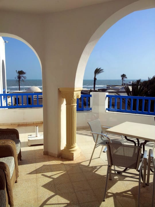 Balkon über dem Foyer mit Meerblick und W-Lan Hotel Dar Salem