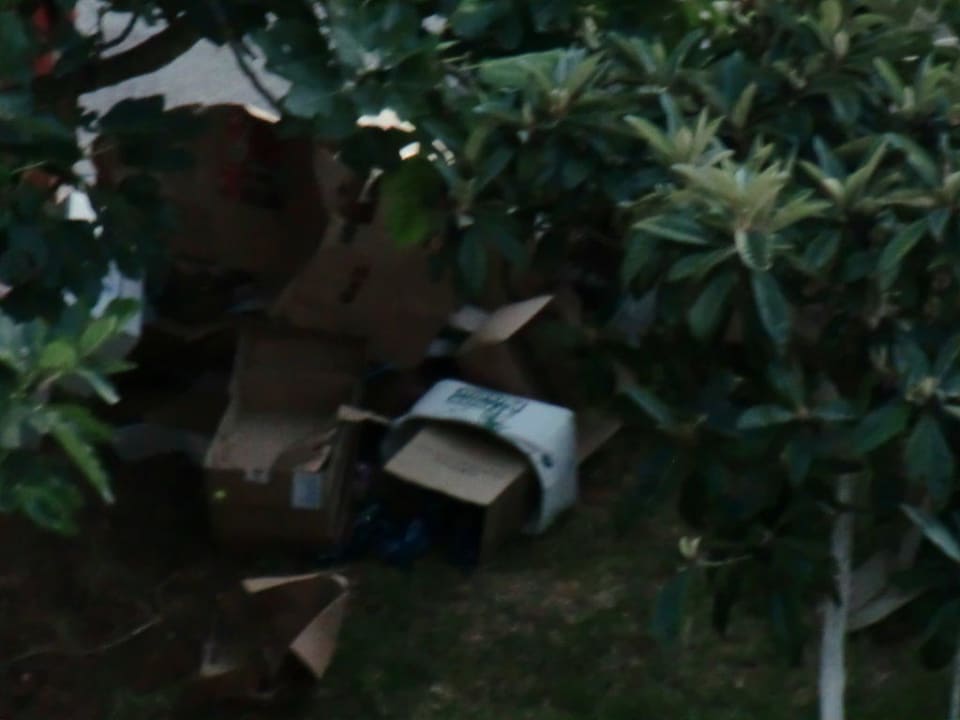 Müll neben dem Kinderspielhaus  Hotel Albatros