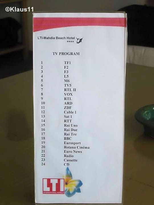 Wunschtabelle anstatt Programmtabelle Mahdia Beach & Aquapark