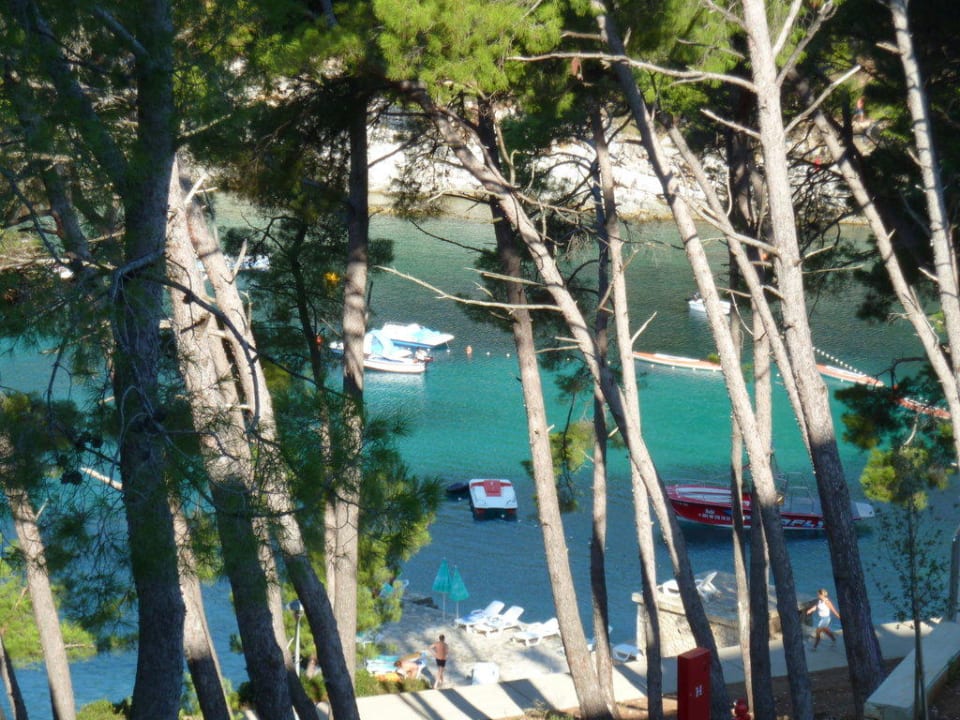 Blick vom Balkon auf die Bucht Hotel Aurora