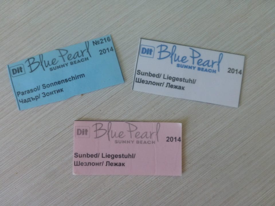 Karten für den Strandboy - kostenfreie Liegen Blue Pearl