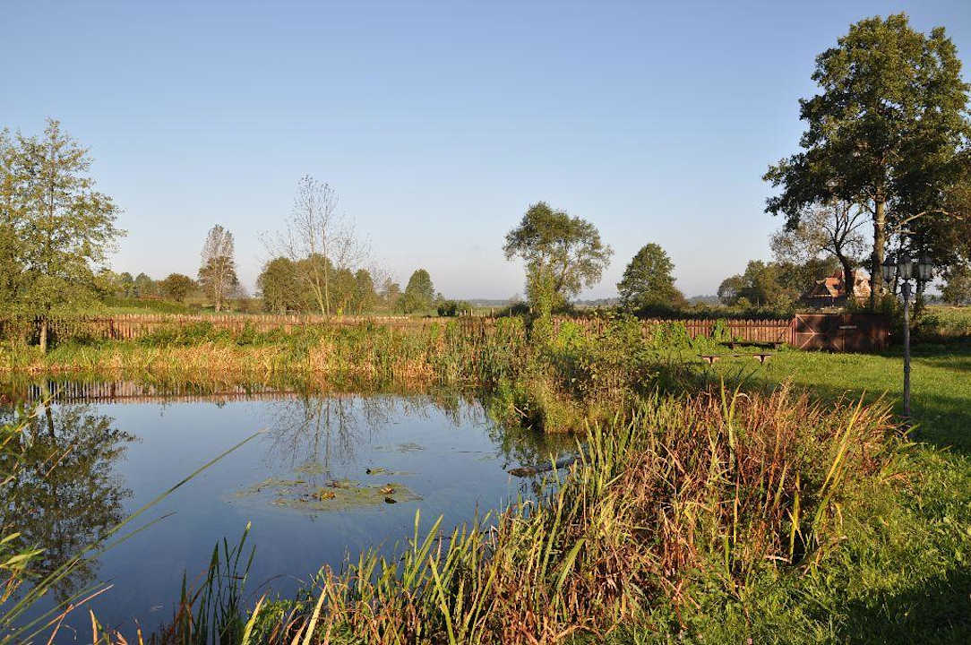 Staw przy domku Rasputina Dworek nad Łąkami Kiermusy