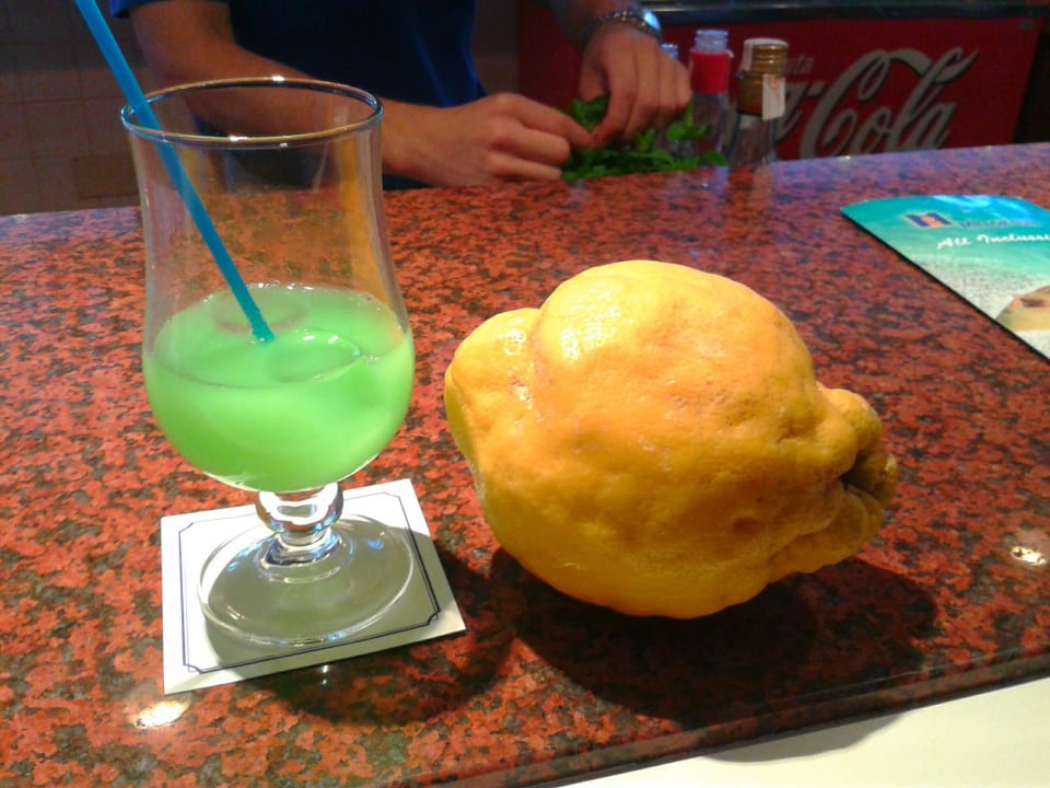 Cocktails und die größte Zitronen der Welt Millor Sol