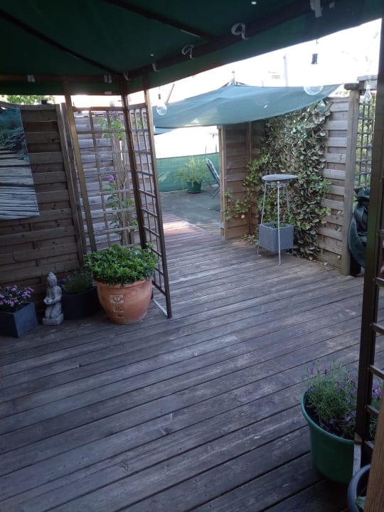 Abends auf der Dachterrasse Hotel Drei Löwen