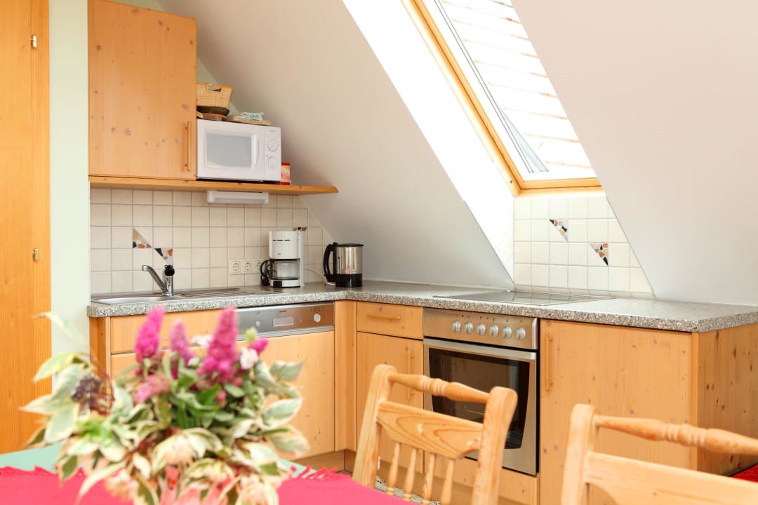 Die Küche der Ferienwohnung Sunn-Seitn Ferienwohnungen Ofenmacherhof