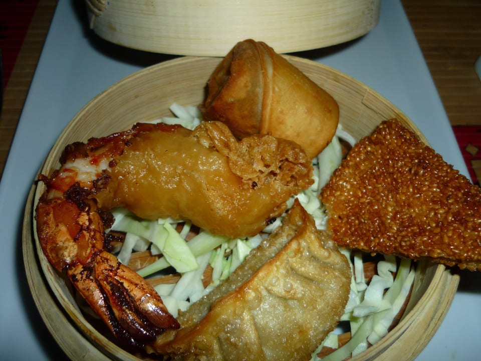 Fritirte Meeresfrüchte beim Chinesen Susesi Luxury Resort