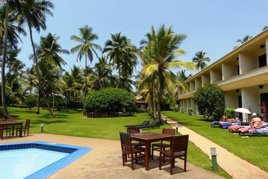 Widok na hotel i fragment ogrodu Hotel Palm Village
